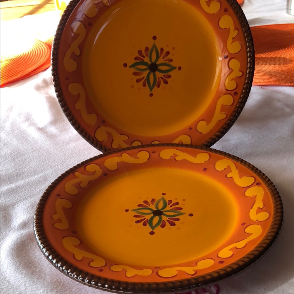 Sunset Orange Decorative Dinner Plates